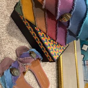 Kurt Geiger Multicolor Fringed Slide Sandals